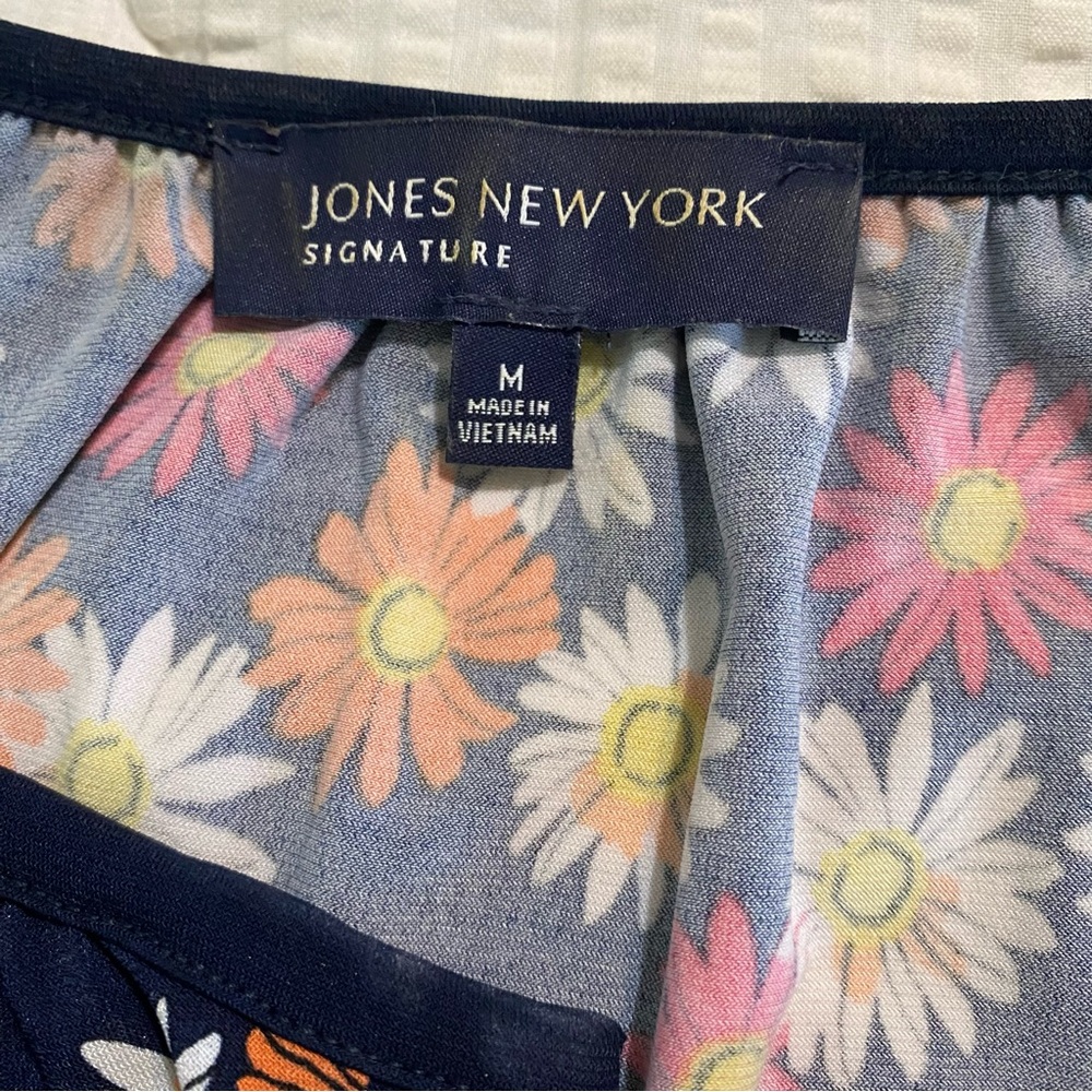 Jones New York Stretch Floral Daisy Print Short Sleeve Dress Size: M - Picture 11 of 13